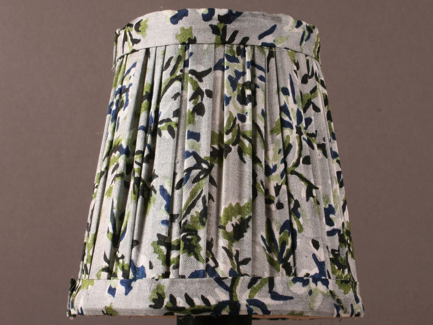 Blue Grey with Green Silk Lampshade