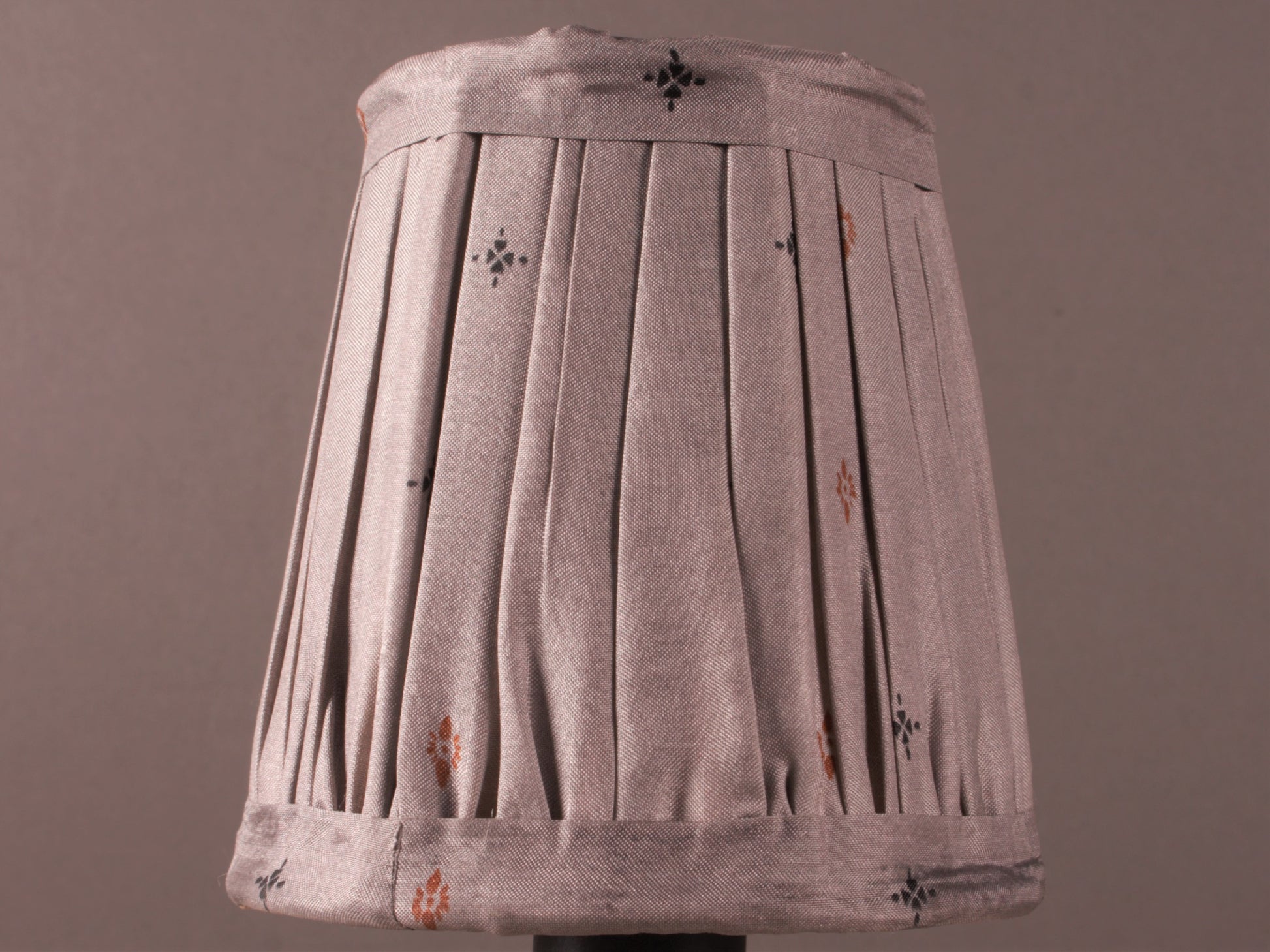 Dove Grey Silk Lampshade shown on a grey background