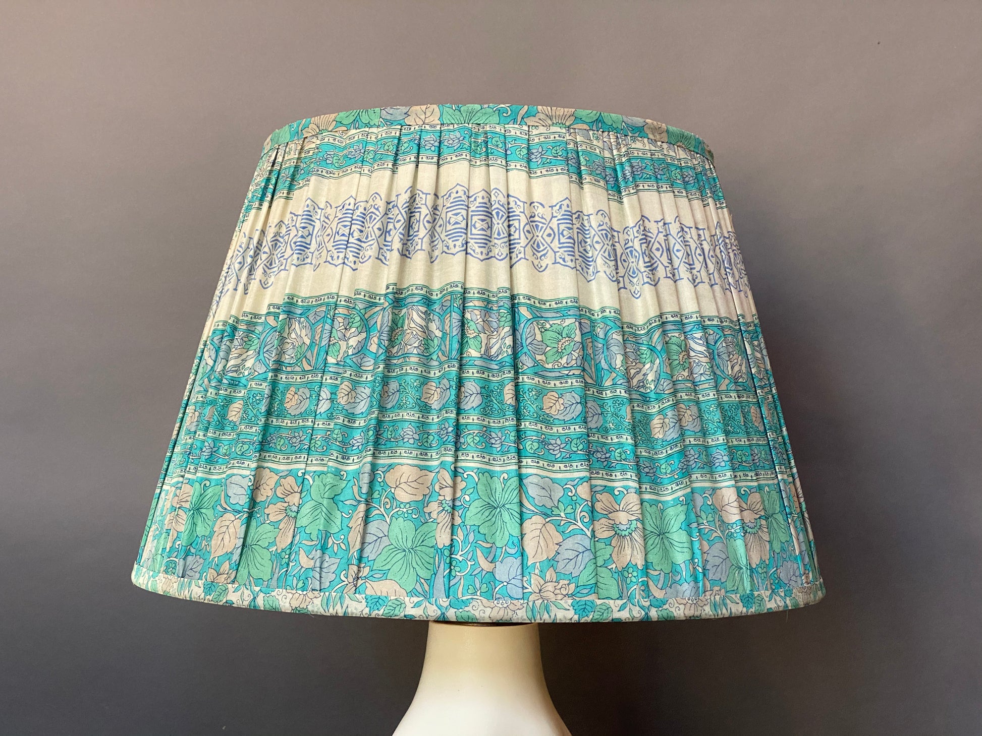 Aqua liberty silk lampshade pattern