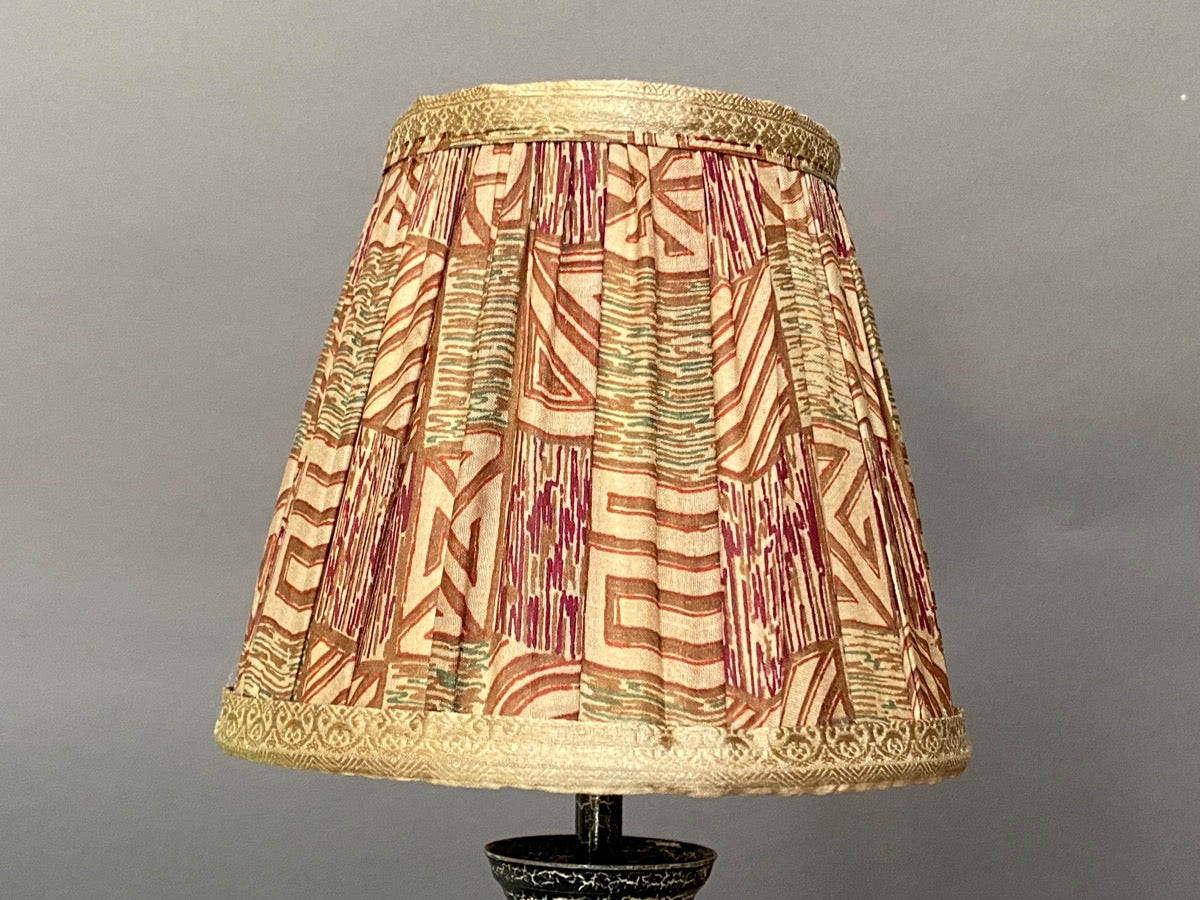 Honey and claret Silk Lampshade on a grey background