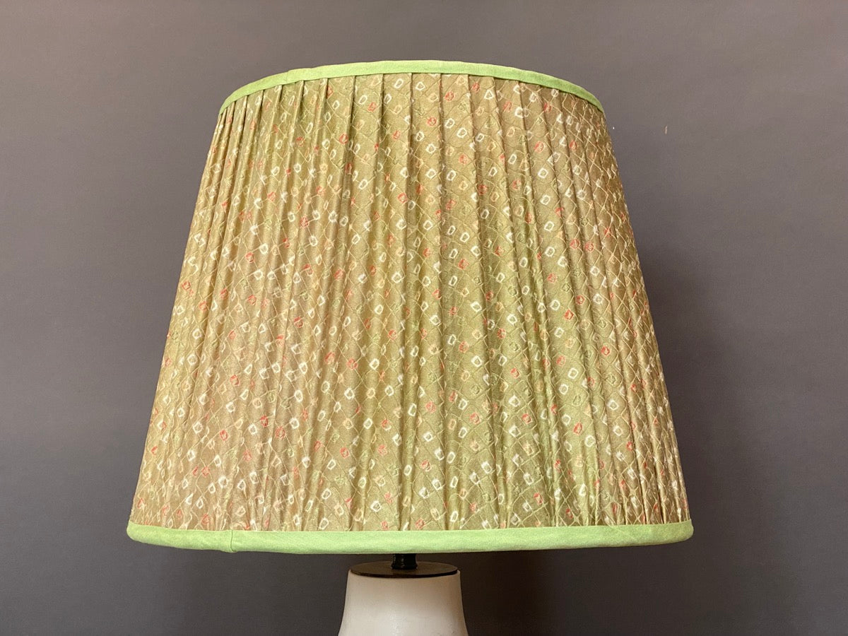 Green shibori drum lampshade
