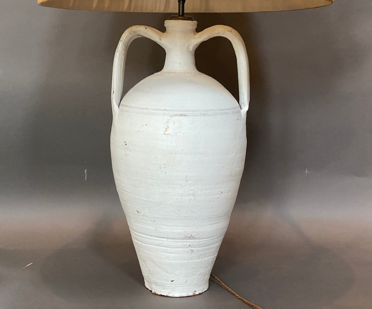 Large white Turkish urn lamp base II
