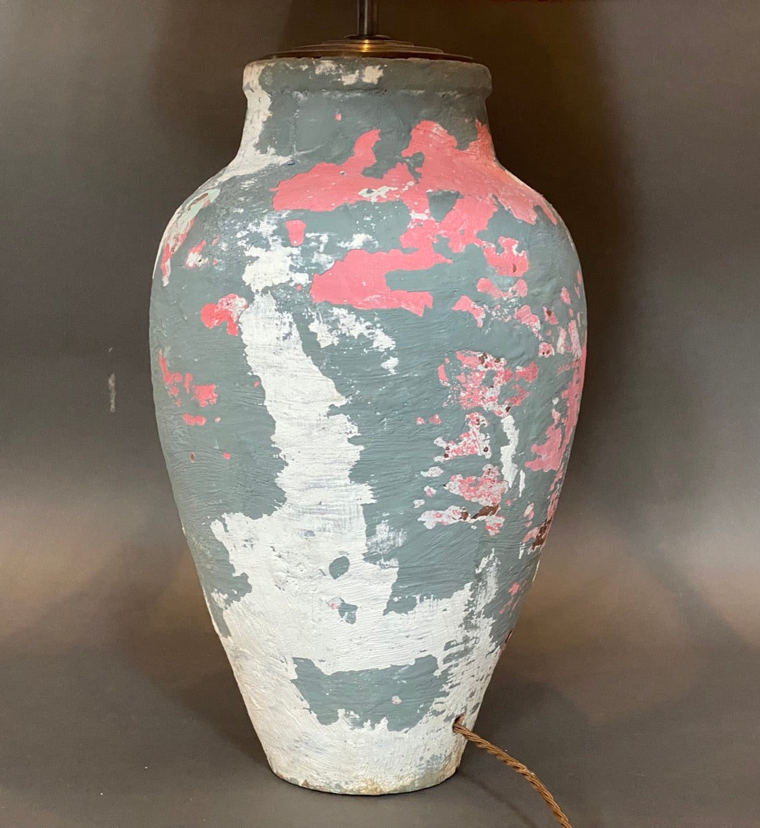 Pink and grey Turkish pot lamp base