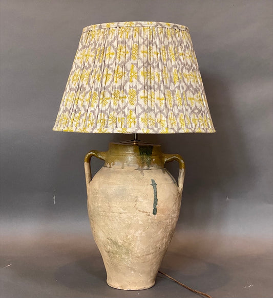 Turkish pot with glazed rim table lamp