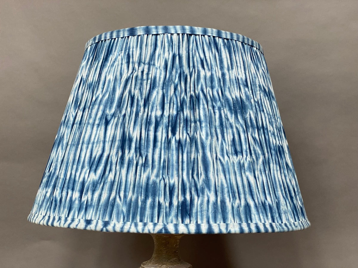 Indigo shibori lampshade