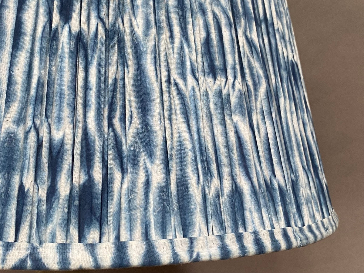 Indigo shibori close up lampshade