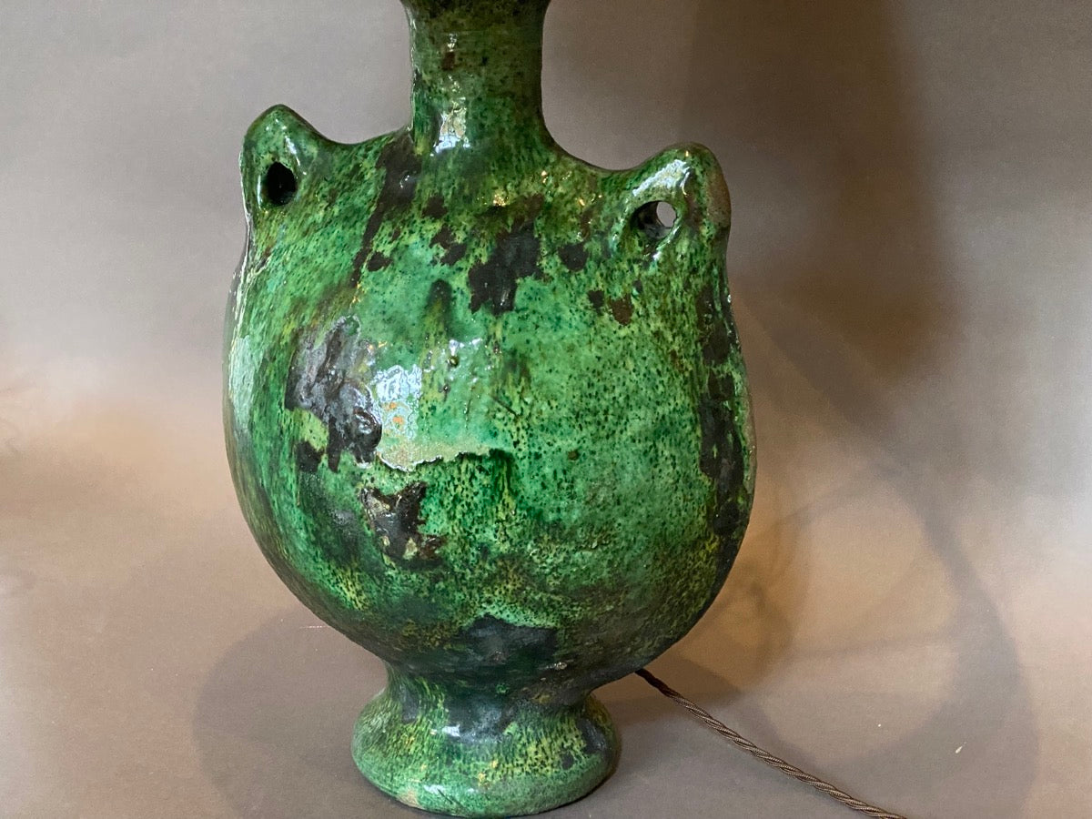 Green urn lamp