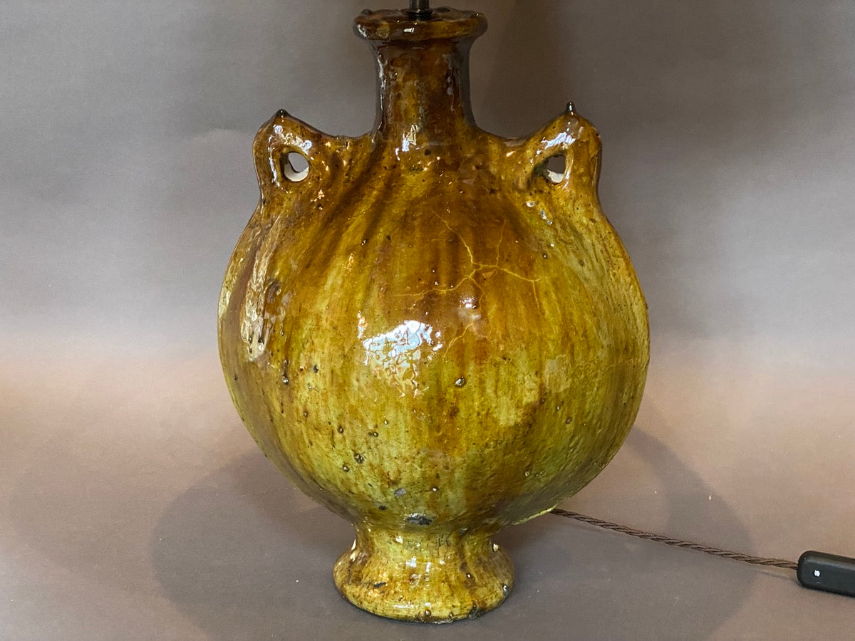 Saffron glazed table lamp