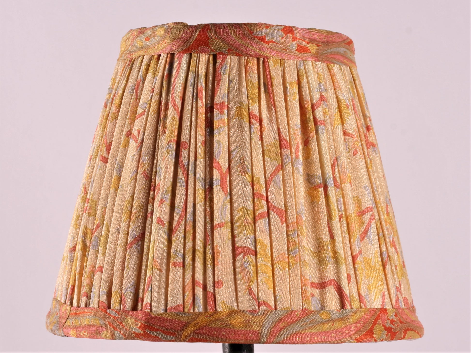 Yellow Pink And Blue Silk Lampshade
