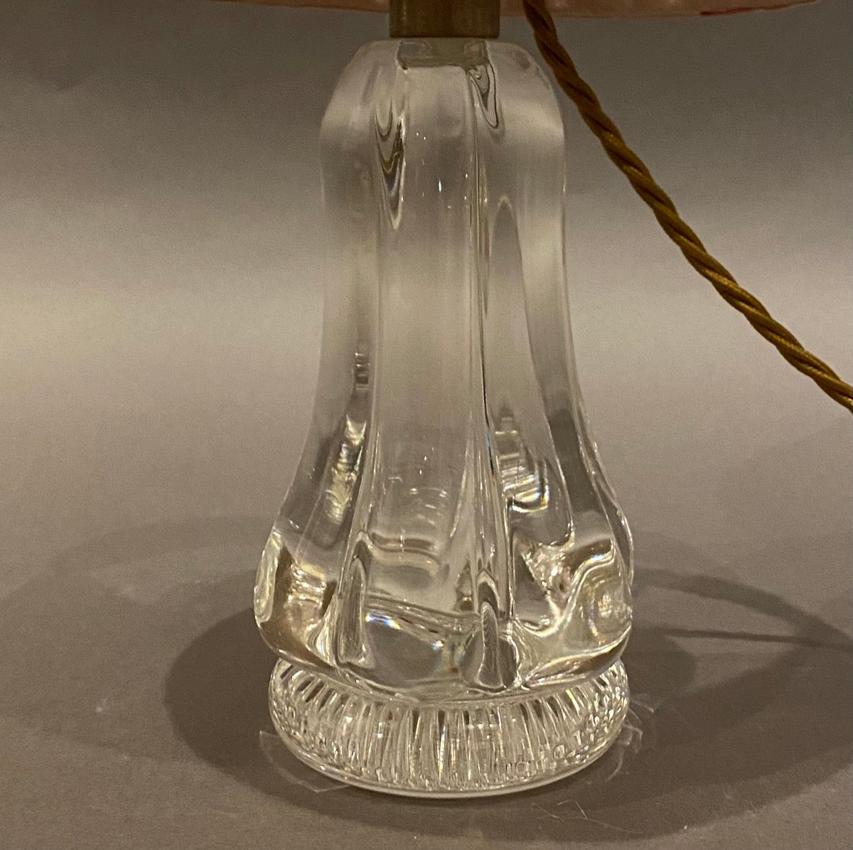Vintage small glass lamp base