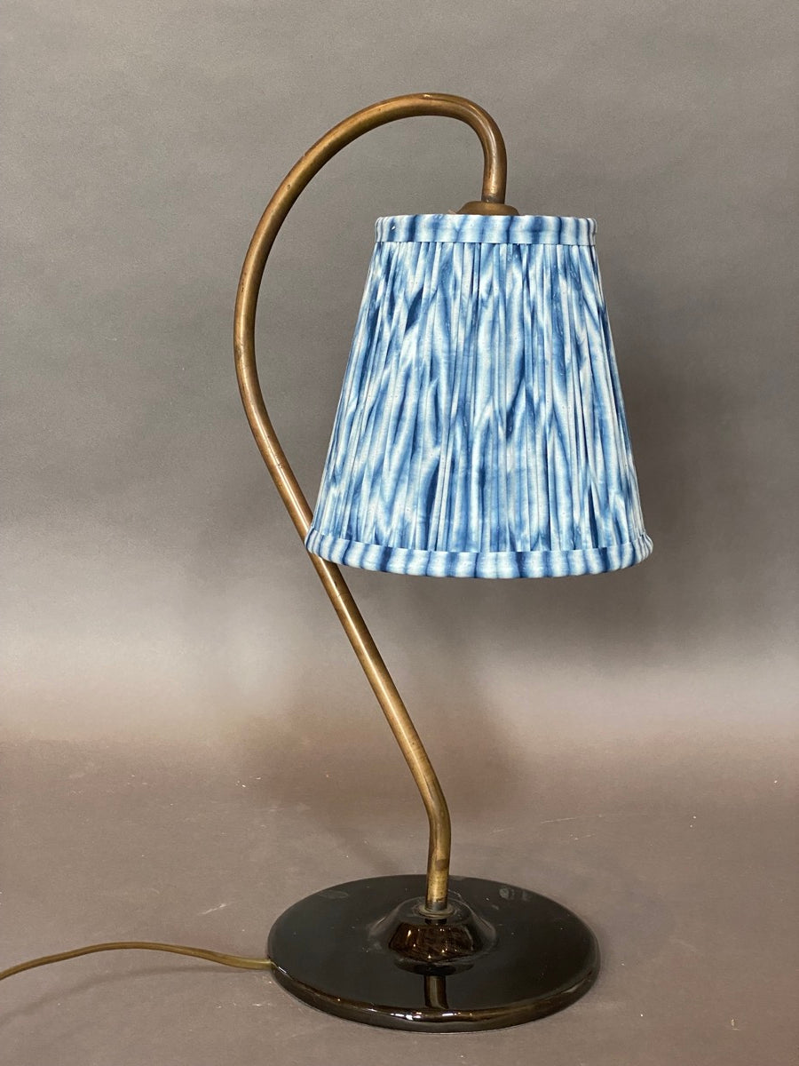 Indigo shibori pendant cotton lampshade