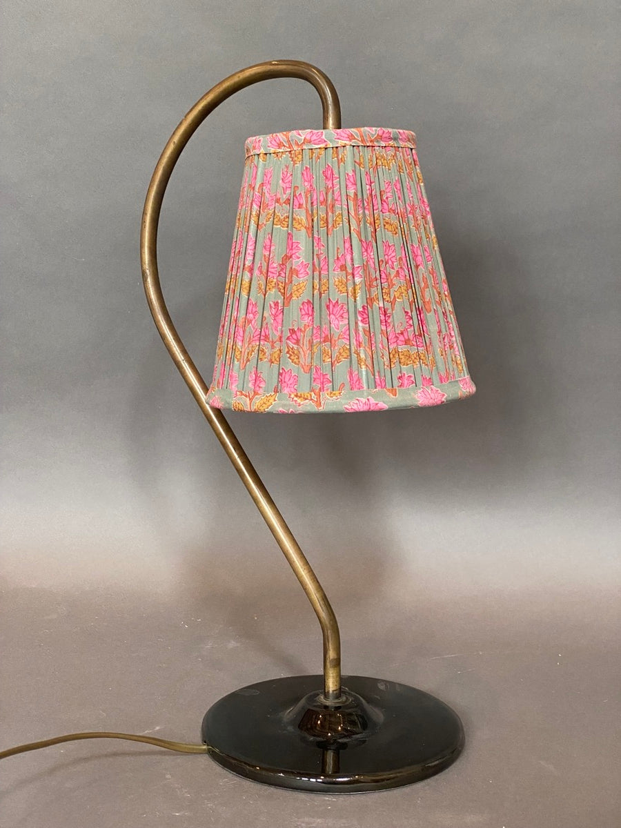 Pink and teal cotton pendant lampshade