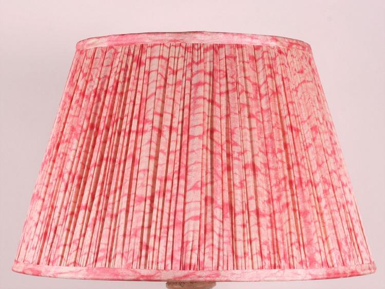 Shibori Pink Marari silk lampshade