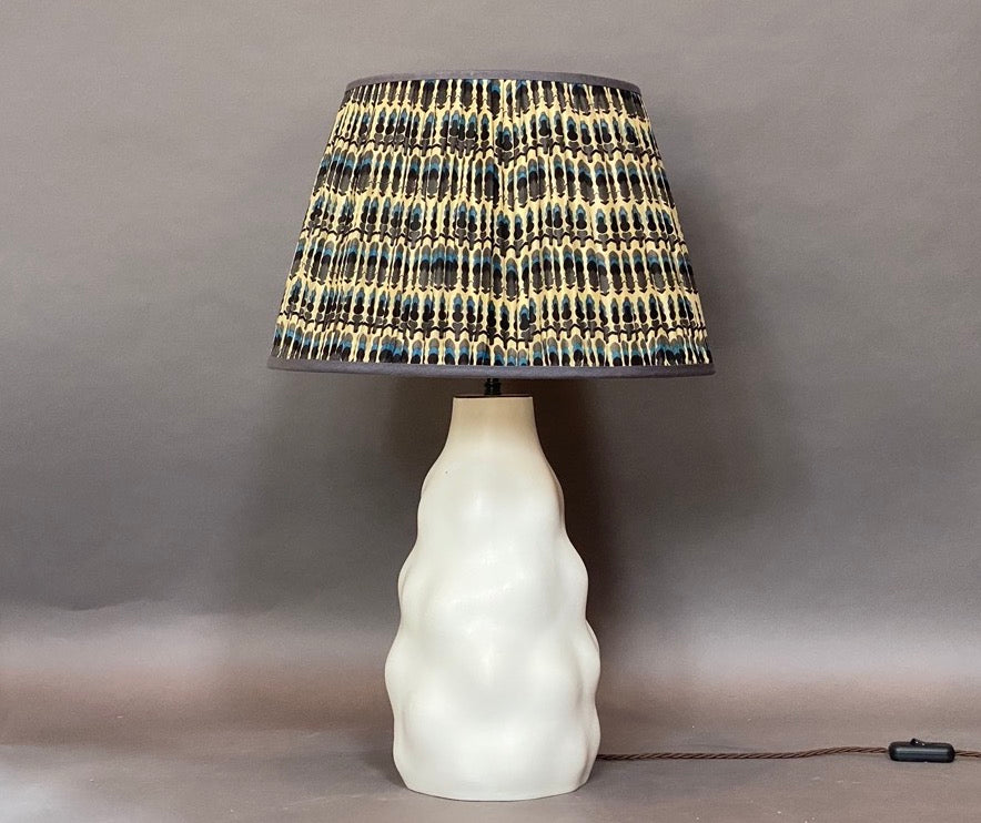 Black and blue silk lampshade