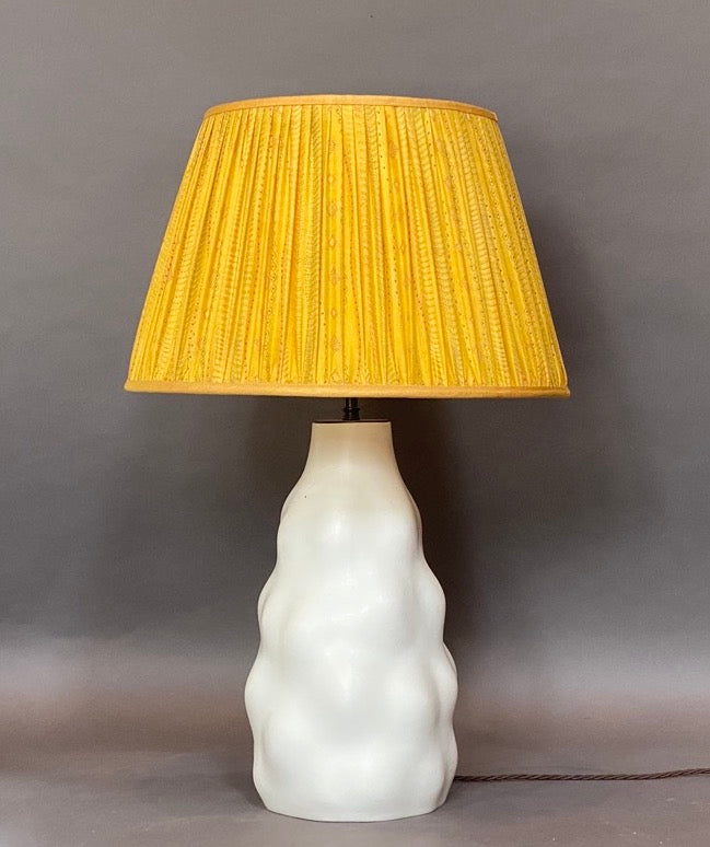 Yellow wave silk lampshade