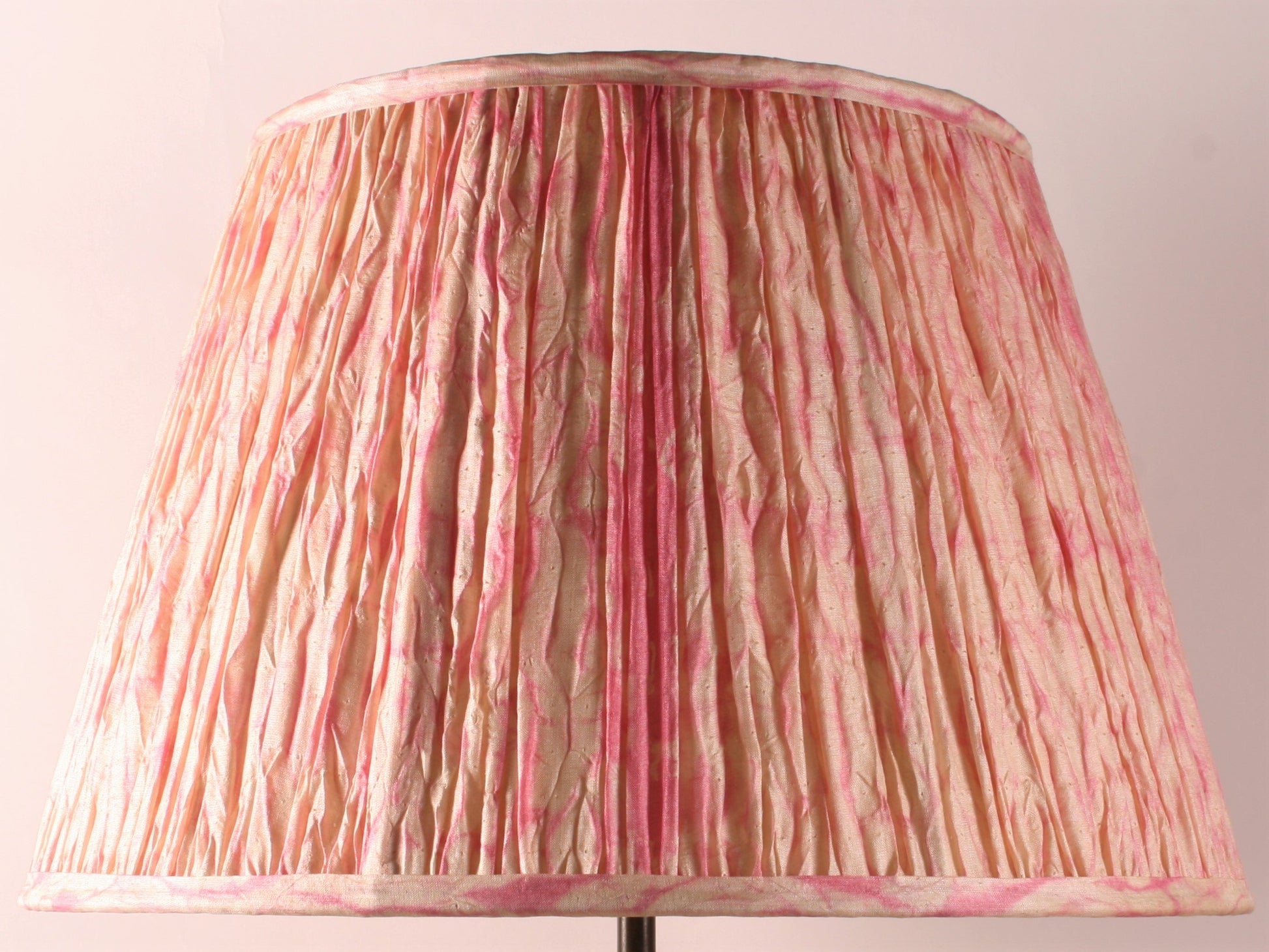 Pink shibori silk lampshade