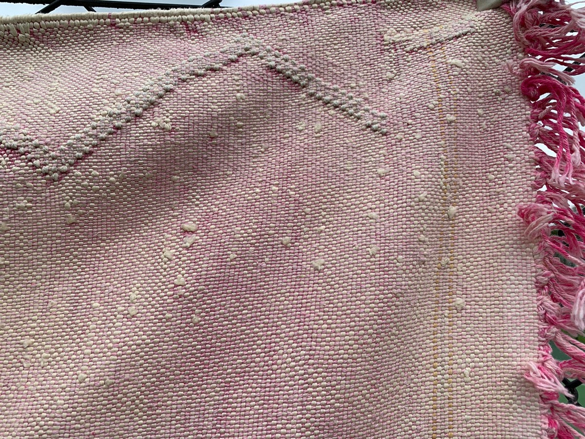 Close up of kilim silk cactus rug