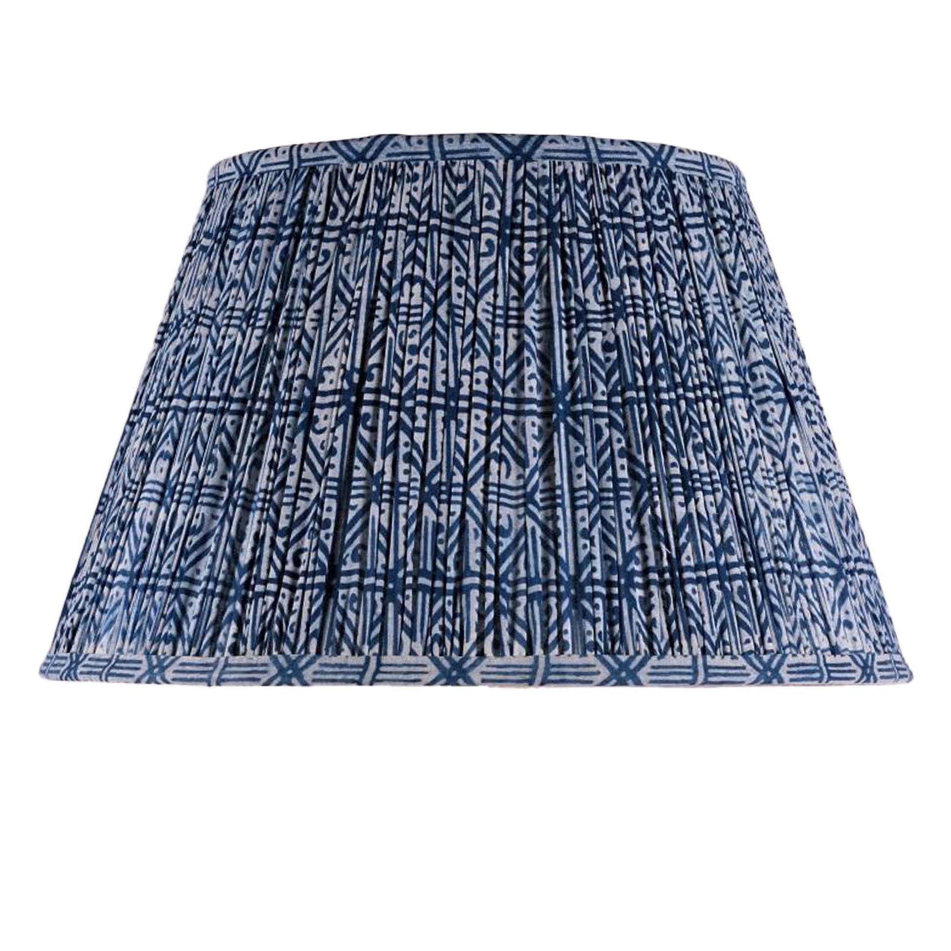 Indigo Grid Cotton Lampshade