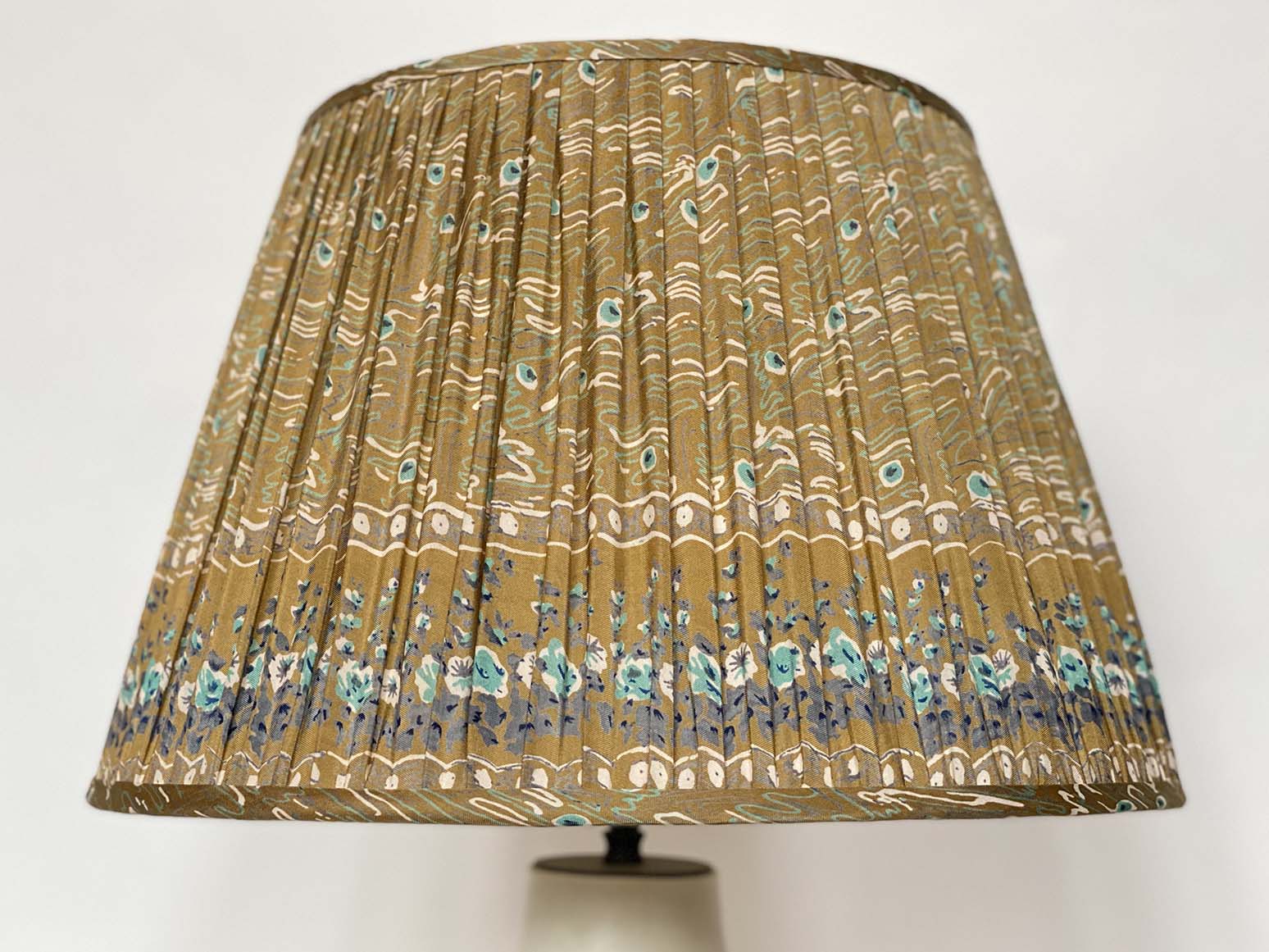 Khaki peacock silk lampshade