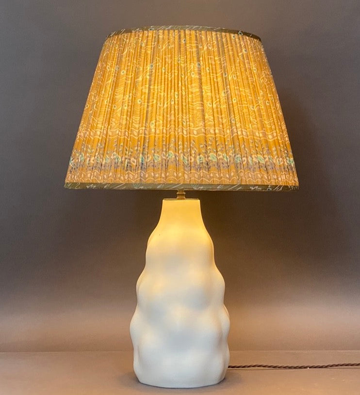 Khaki peacock silk lampshade Samarkand Design