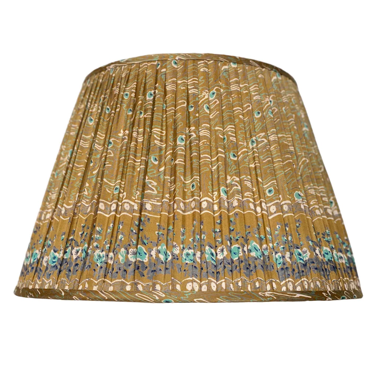 Khaki peacock silk lampshade cutout