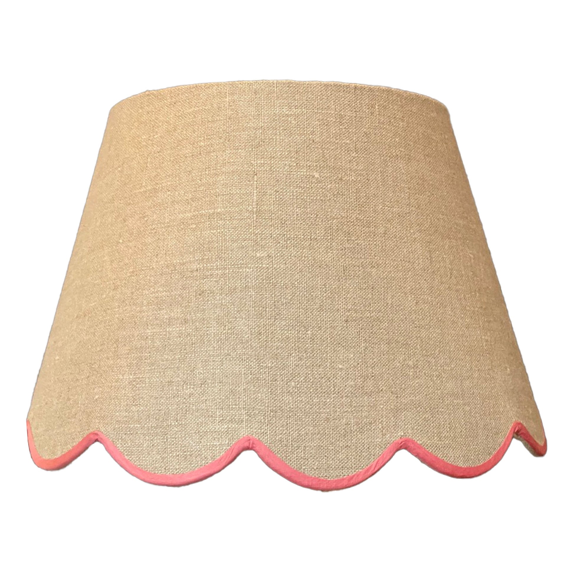 Pink Linen Scallop Lampshade cutout