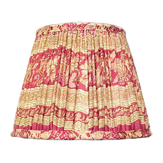 Pink paisley silk sari lampshade
