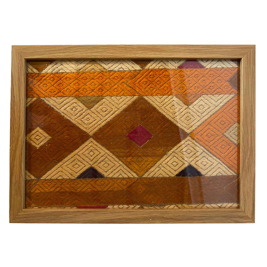 Vintage silk Pulkari fragment framed