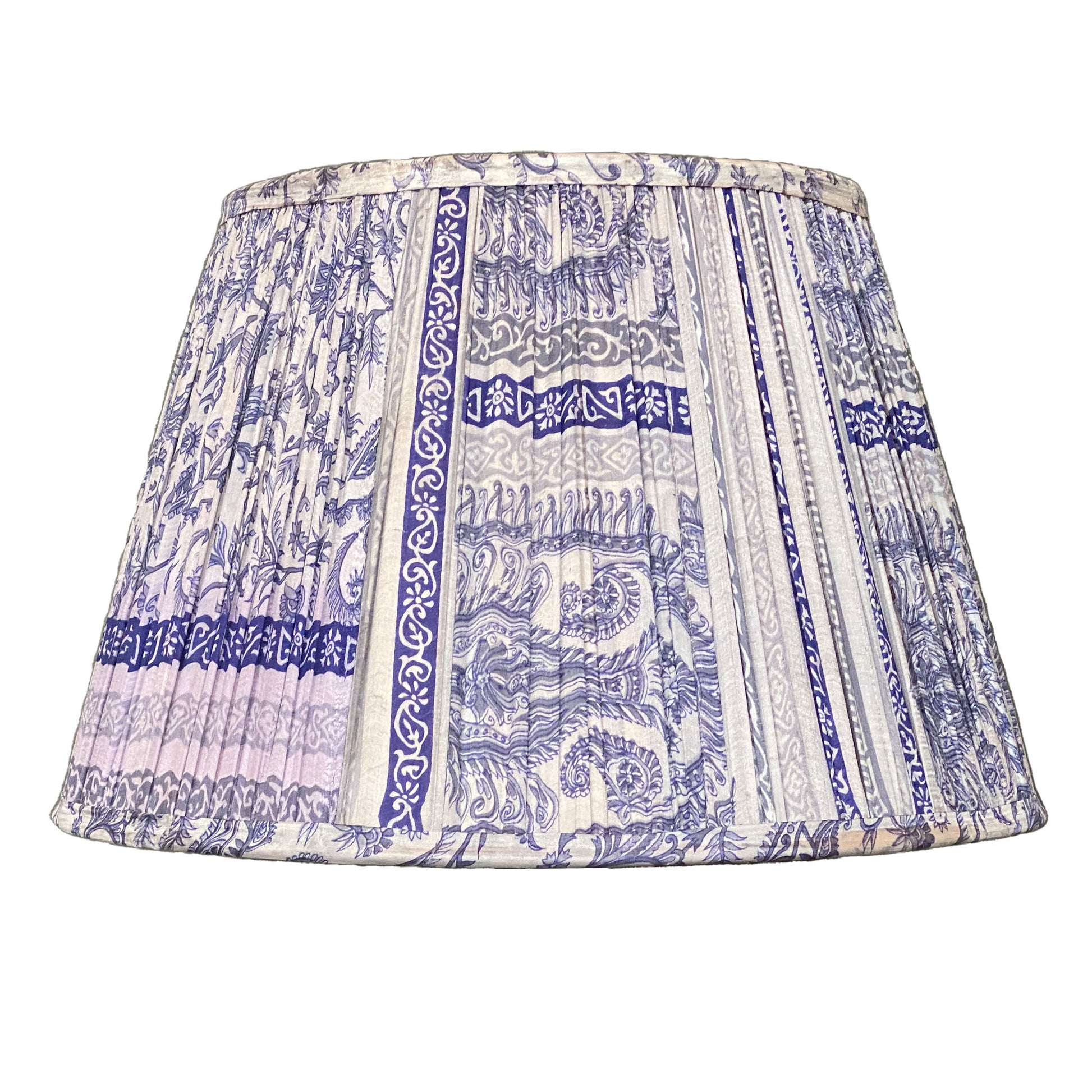 Royal Blue Paisley silk lampshade cutout