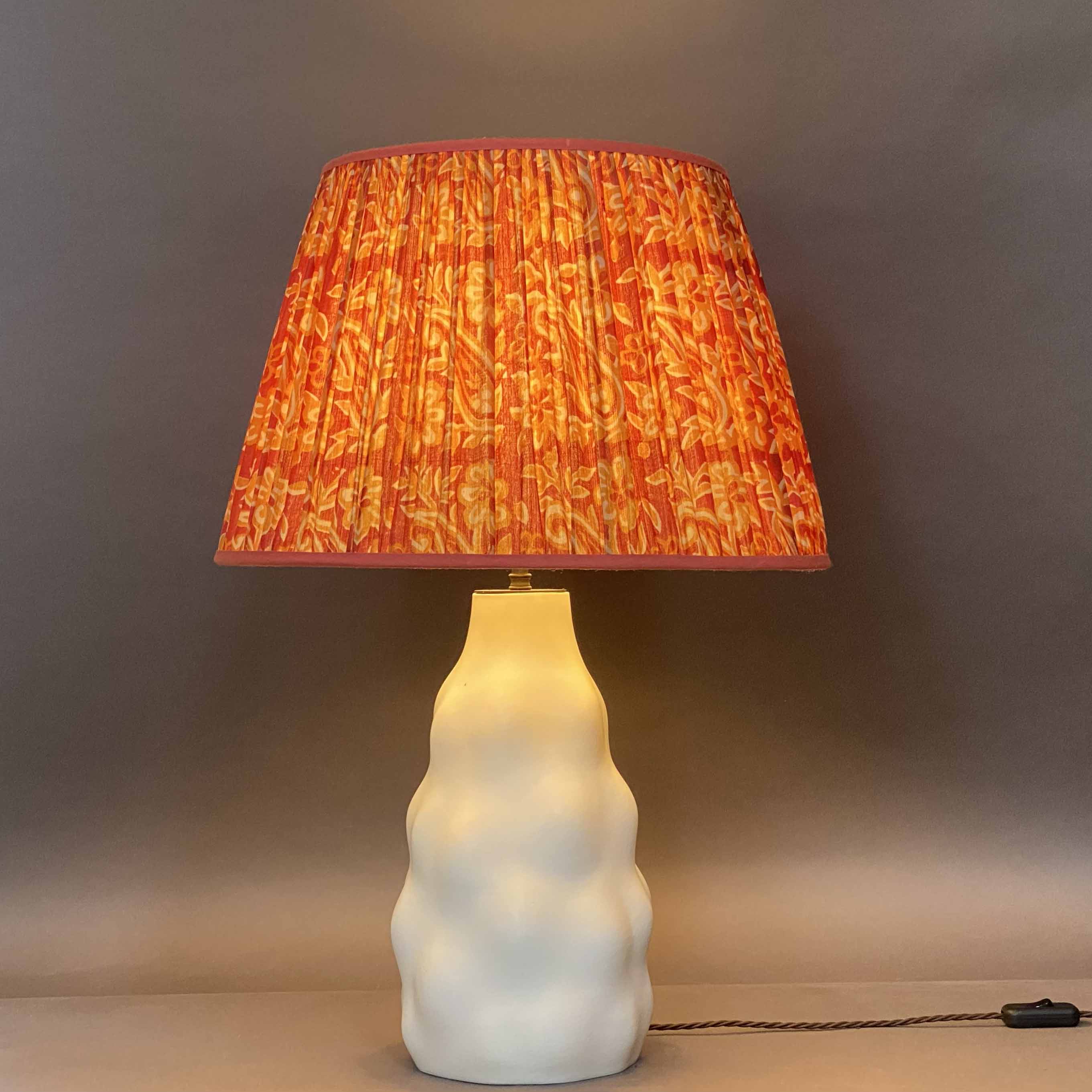 Russet and ochre vintage silk sari lampshade