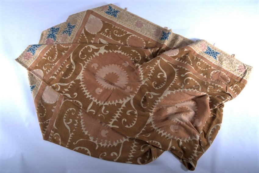 Brown and pink suzani vintage pattern