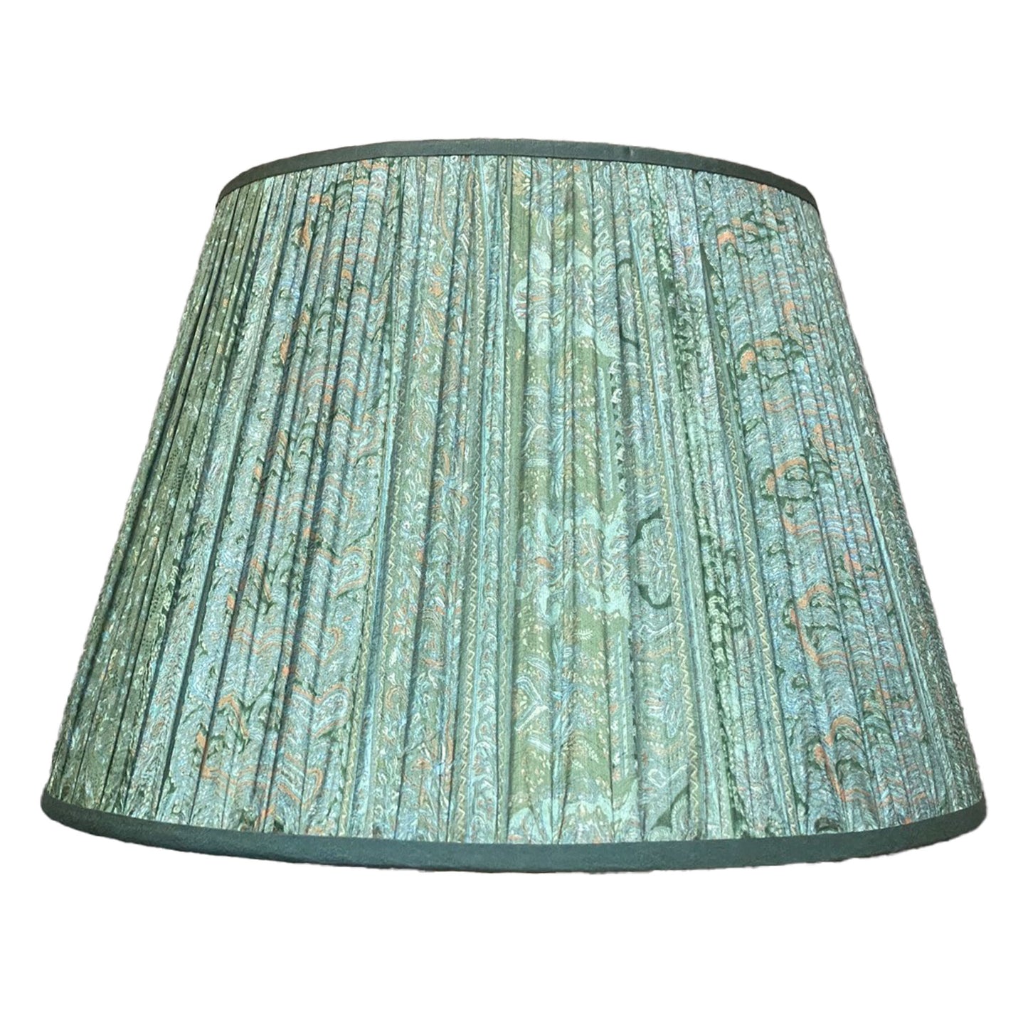 Sea green tiny floral with pallu silk lampshade