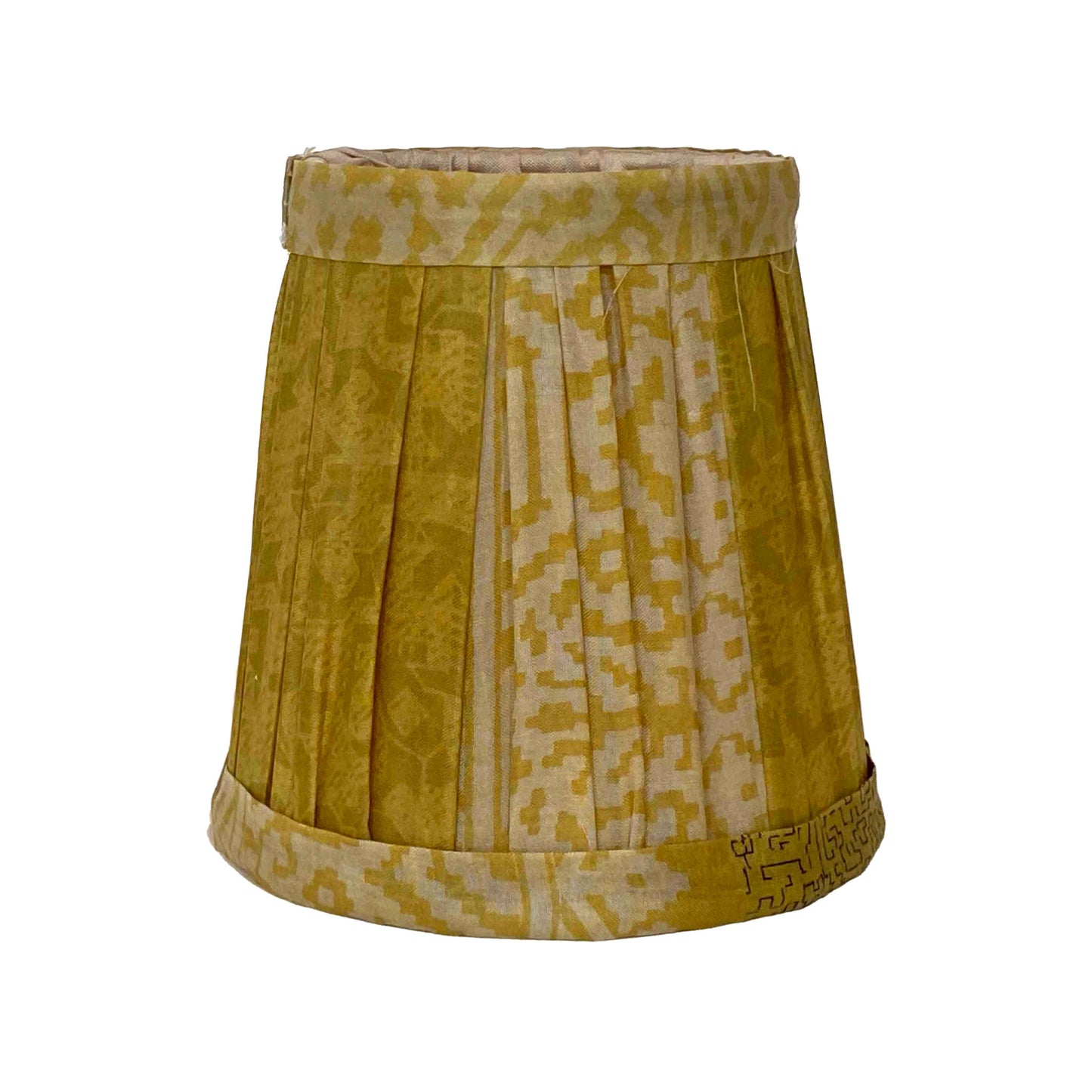 Yellow silk sari lampshade