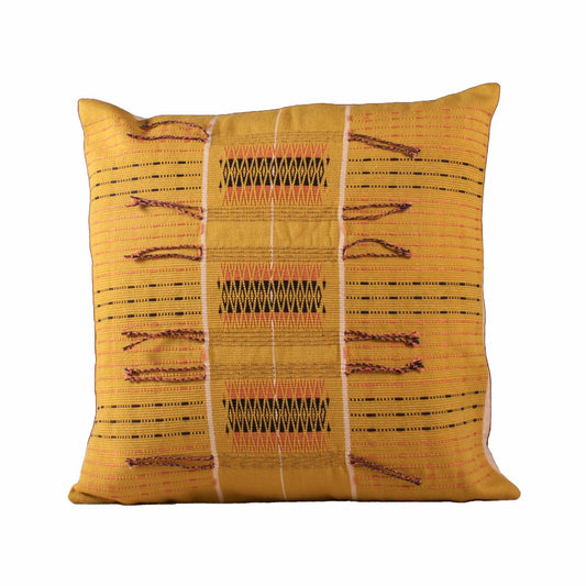 Acid yellow hand woven Naga cushion