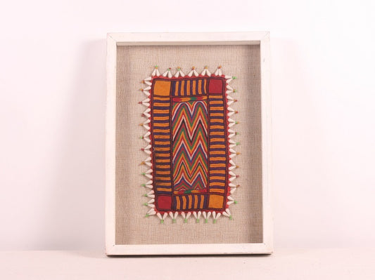 Banjara Embroidery Framed On Linen #3