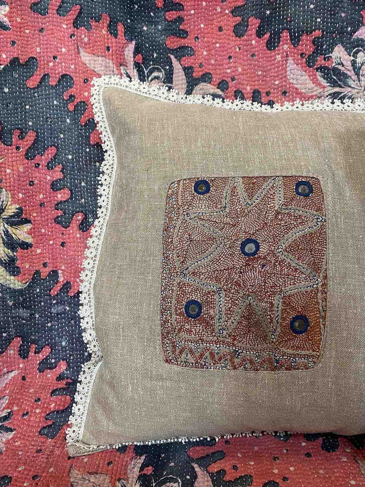 Embroidered Panel Cushion