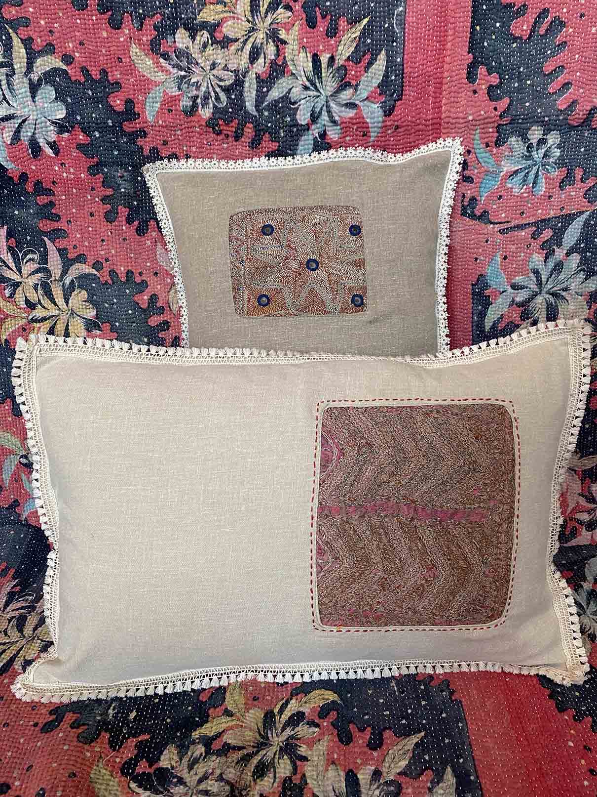 Embroidered Panel Cushion