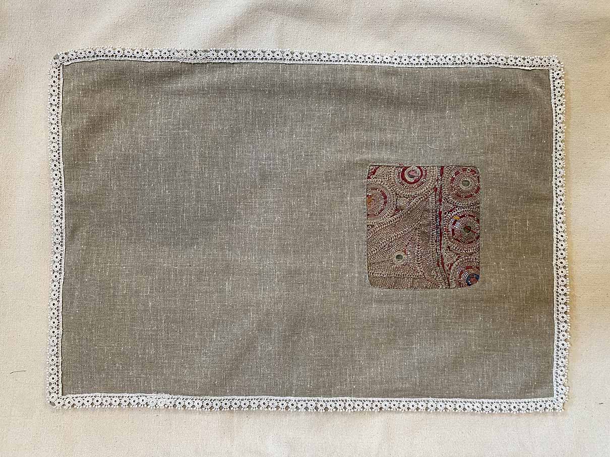 Embroidered Panel Cushion