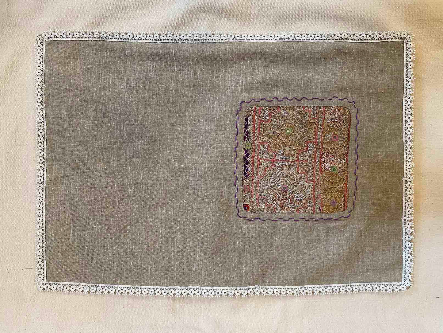 Embroidered Panel Cushion