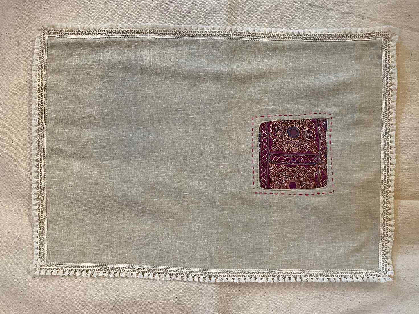 Embroidered Panel Cushion