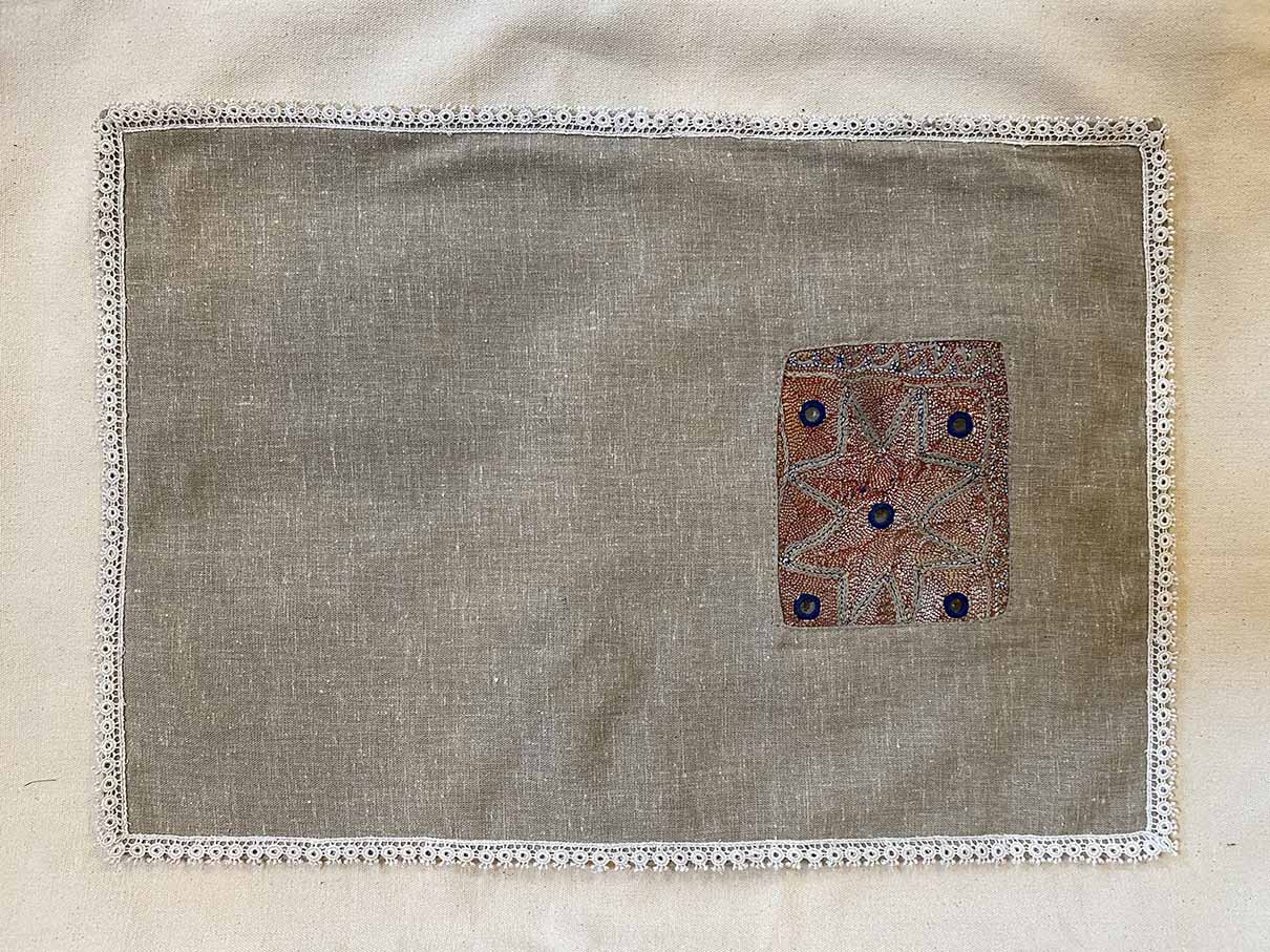 Embroidered Panel Cushion