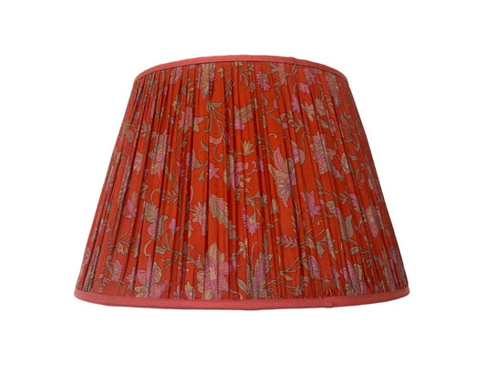 vermillion and pink floral lampshade