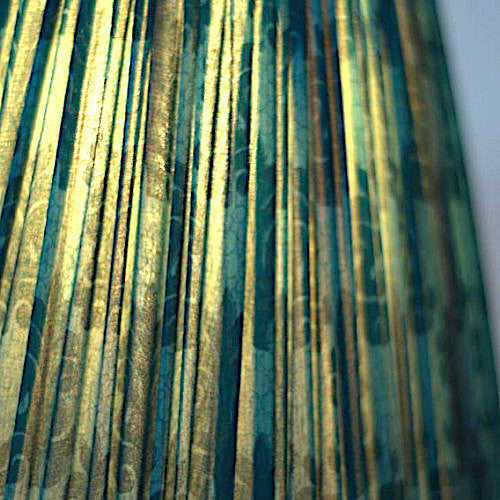 Malachite silk sari lampshade lose up shown lit