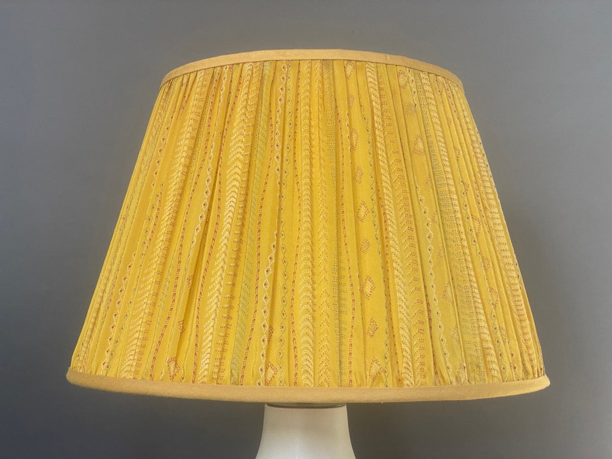 Yellow wave silk lampshade